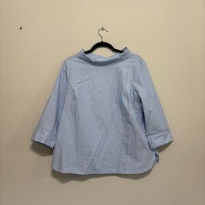Talbots Sky Blue Petite Blouse Size L Petite